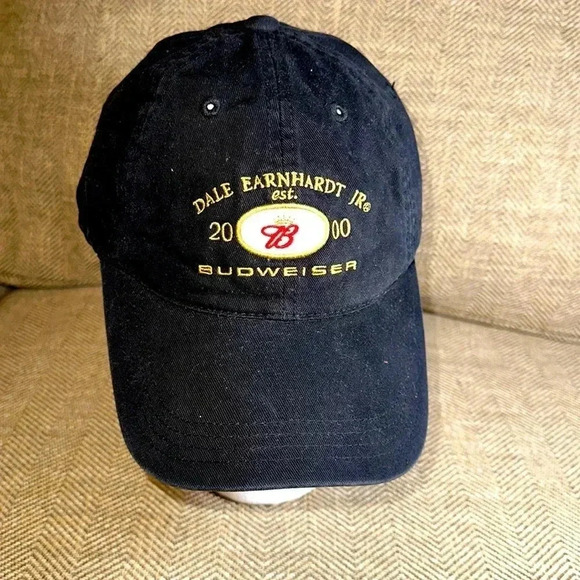 Vintage NASCAR Dale Earnhardt Jr Budweiser 2000 Strapback Hat Cap Black - Picture 1 of 12